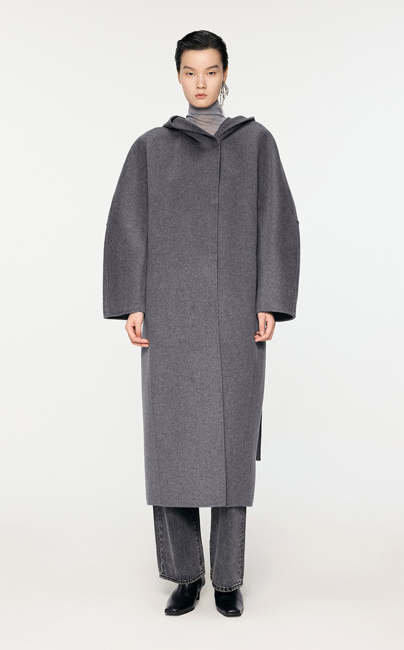 Coat / JNBY T-Shape Long Wool Coat Grey