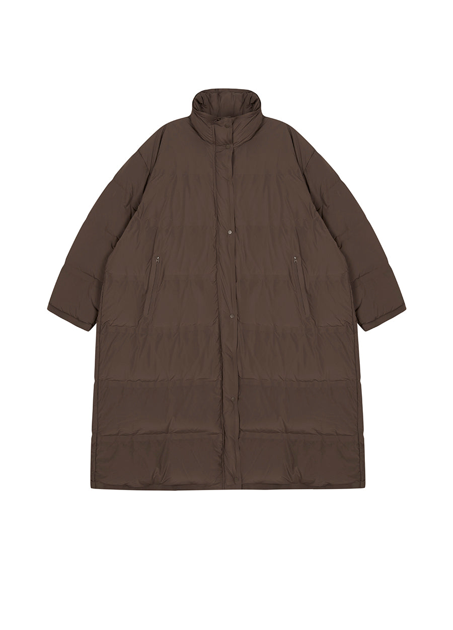 Coat / JNBY High-Density Oversized Long Down Coat Brown