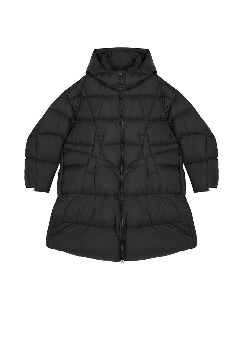 Downcoat / JNBY Irregular Mid-Length Hooded Down Coat