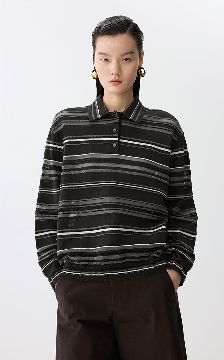 Sweater / JNBY Retro Stripe Knit Pullover