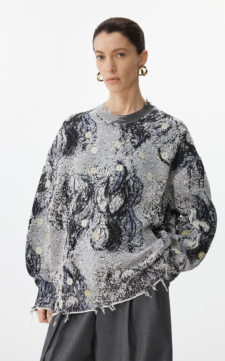 Sweater / JNBY Oversized Floral Knit Sweater