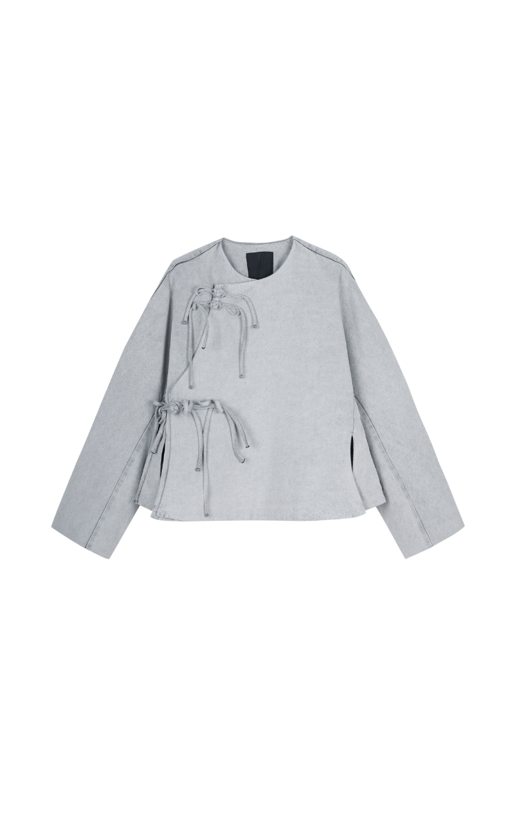 Coat / JNBY Oversized Chinese-Inspired Denim Jacket