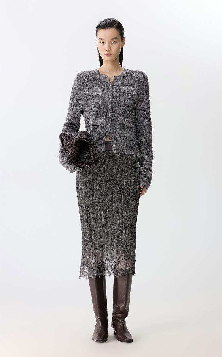 Skirt / JNBY Metallic Hybrid Midi Skirt black