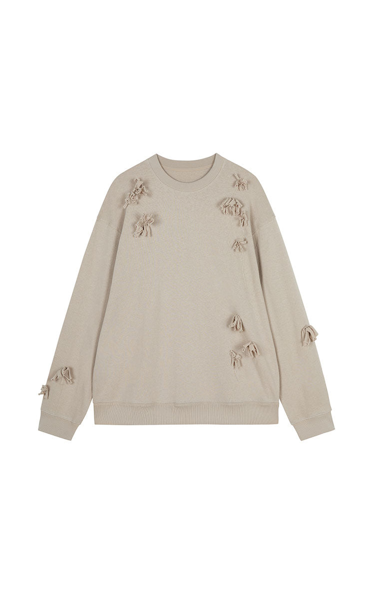 Sweatshirt/ JNBY 3D Floral Fringe Sweatshirt