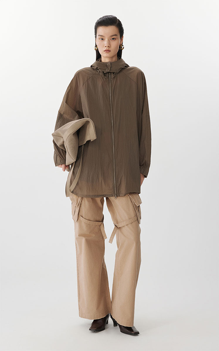 Coat / JNBY Oversize UV Protection Windbreaker Light grey coffee