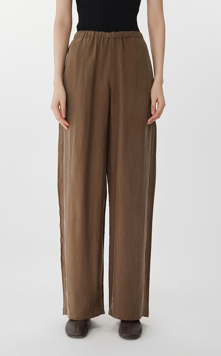 Pants / JNBY Sustainable Wide-Leg Satin Pants Brown