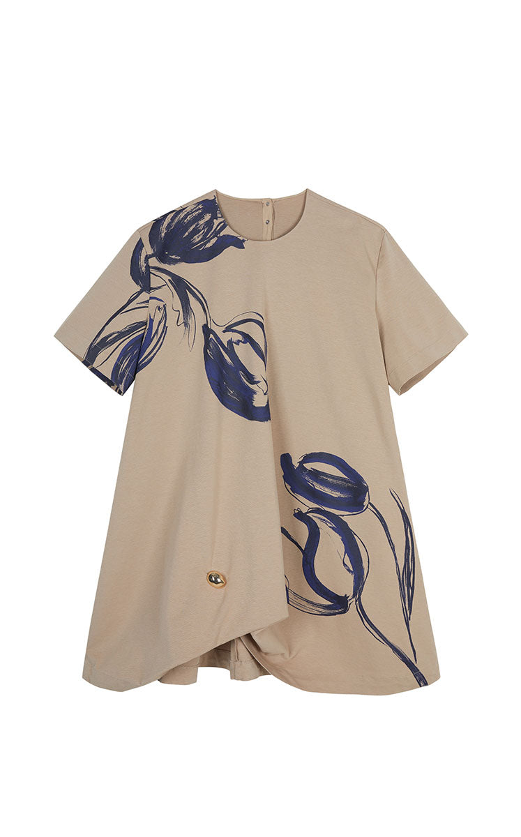 Dress / JNBY Tulip Print A-Line Dress
