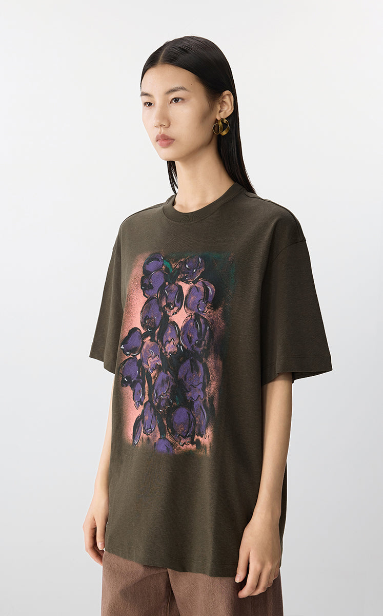 T-shirt / JNBY Oversized Cotton Tee with Floral Print
