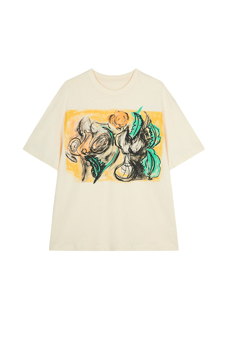 T-shirt / JNBY Oversized Cotton Tee with Floral Print