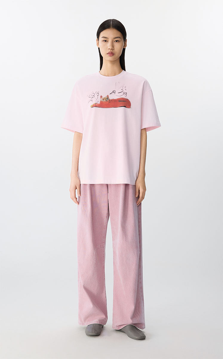T-shirt / JNBY Ceramic Cat Tee Pink