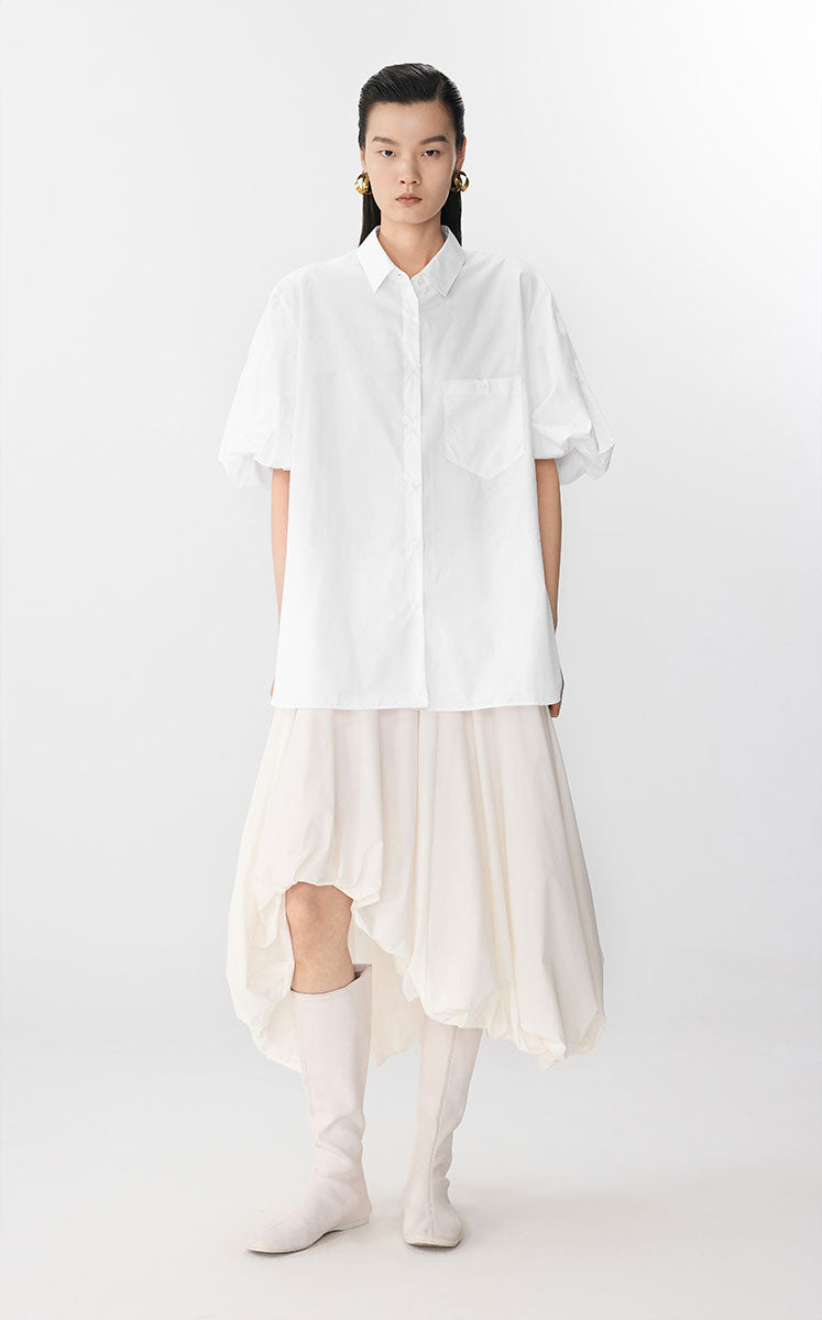 Shirt / JNBY Oversized A-line Cotton Shirt White