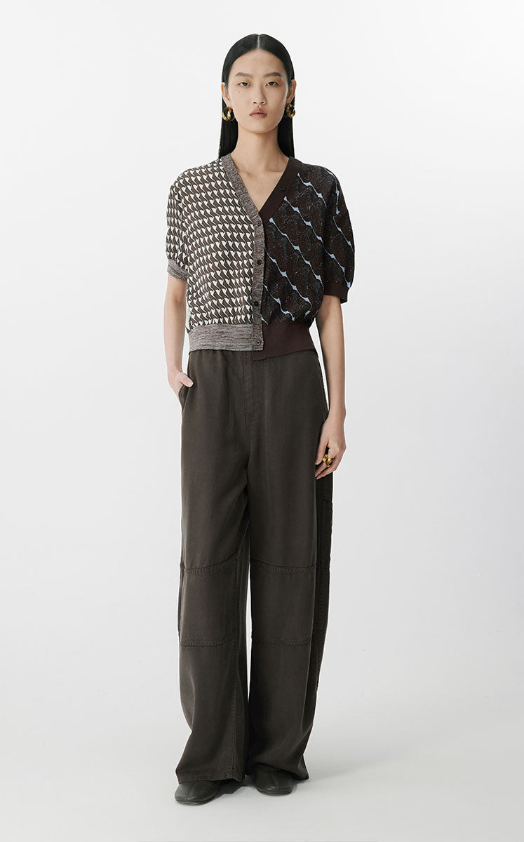 Shirt / JNBY Urban Print Short Sleeve Shirt Brown