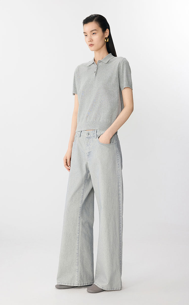 Sweater / JNBY Cotton Acetate Polo Knit
