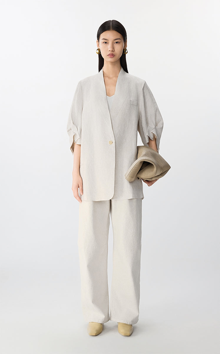 Blazer / JNBY Eco-Friendly Single Button Blazer White