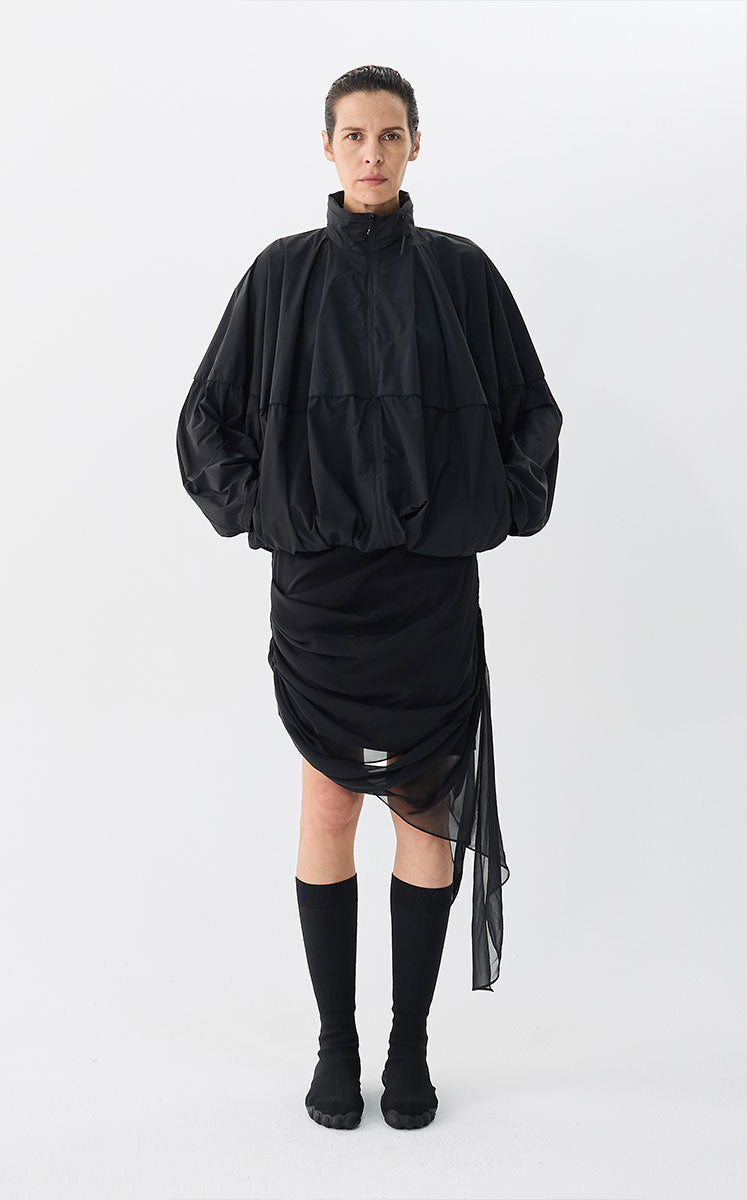 Skirt / JNBY Asymmetric Silk Pleated Skirt