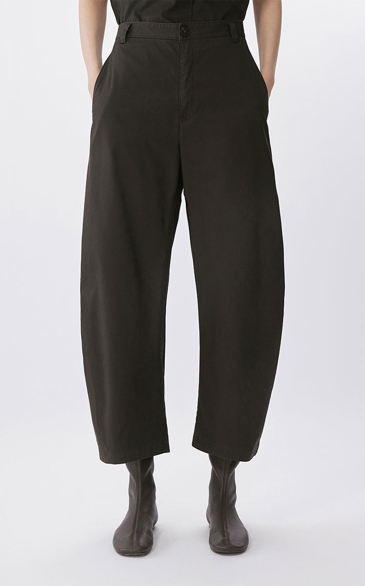 Pants / JNBY Banana-Cut Cotton Cropped Pants Dark Brown
