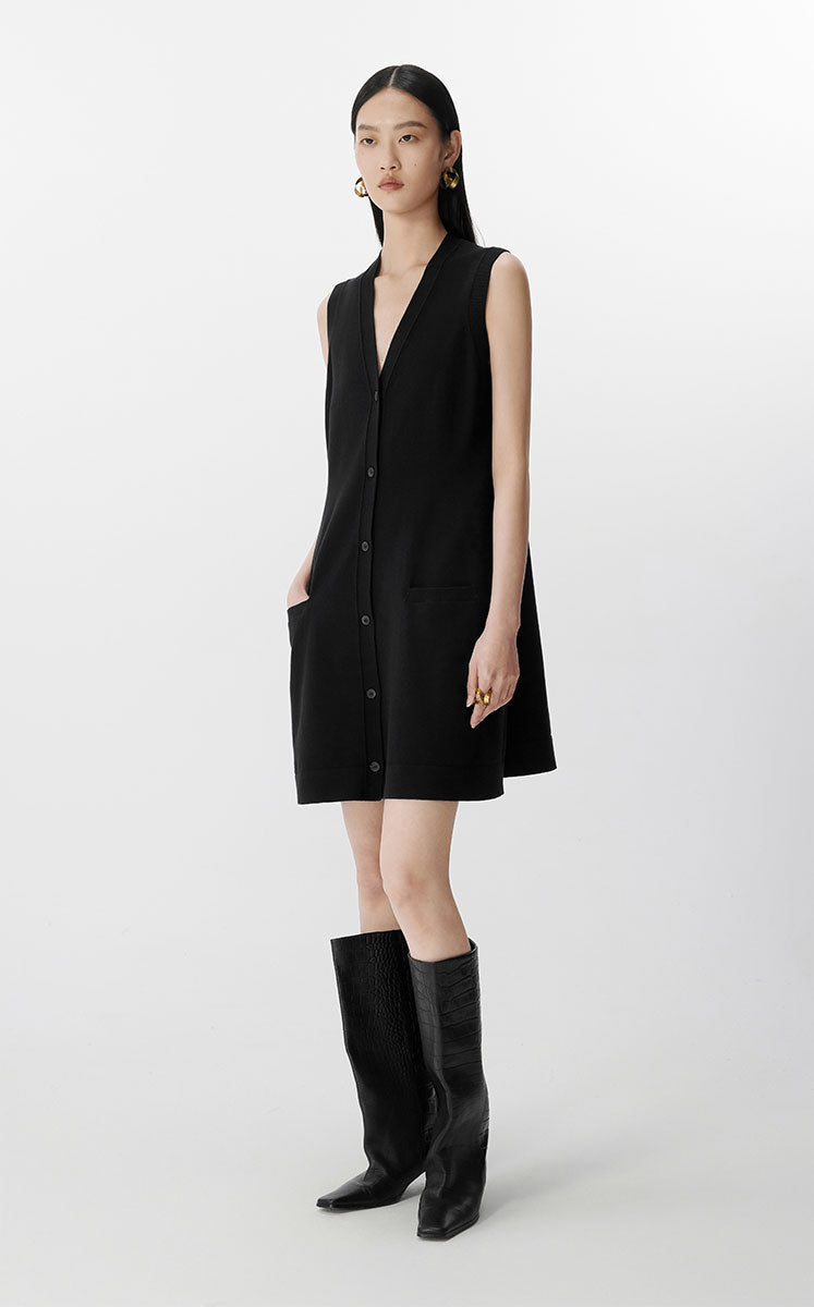 Dress / JNBY Combed Cotton Sleeveless Knit Dress