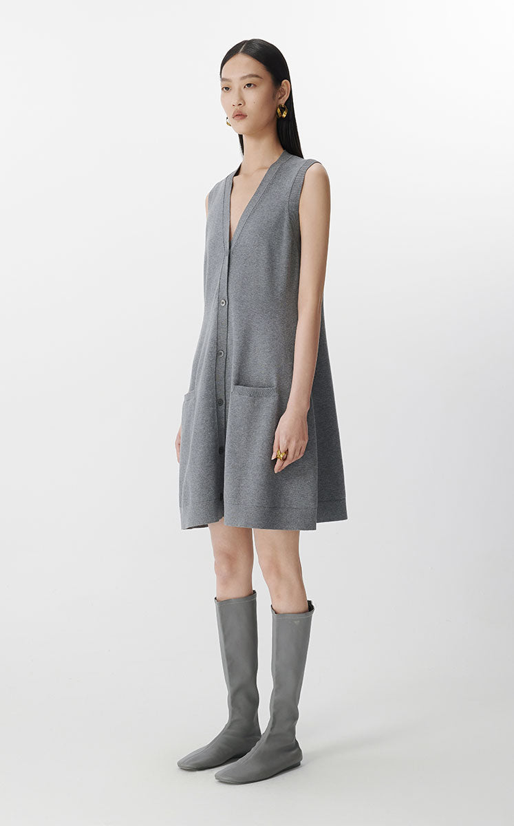 Dress / JNBY Combed Cotton Sleeveless Knit Dress
