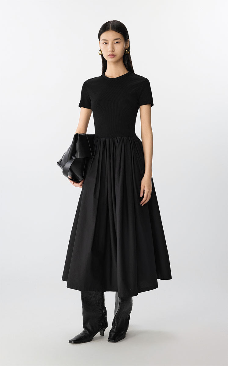 Dress / JNBY X-Line Short Sleeve Dress Black