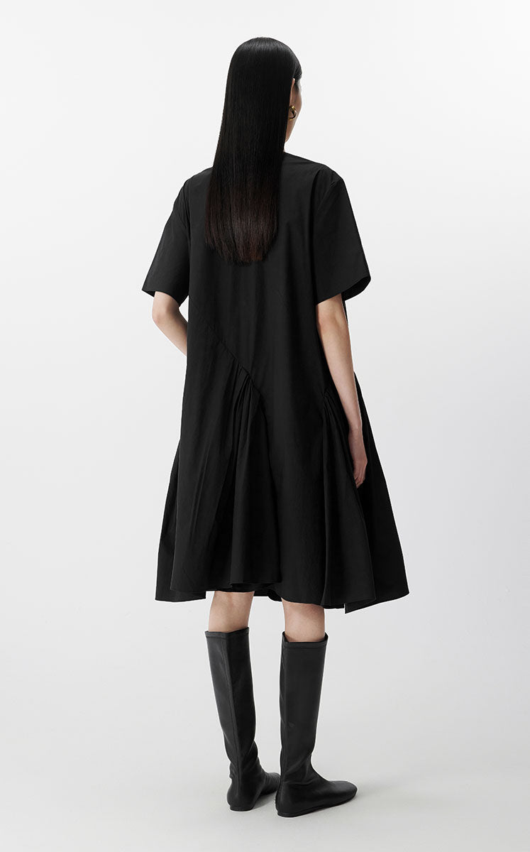Dress / JNBY Cotton Pleated Waist Short Sleeve Dress