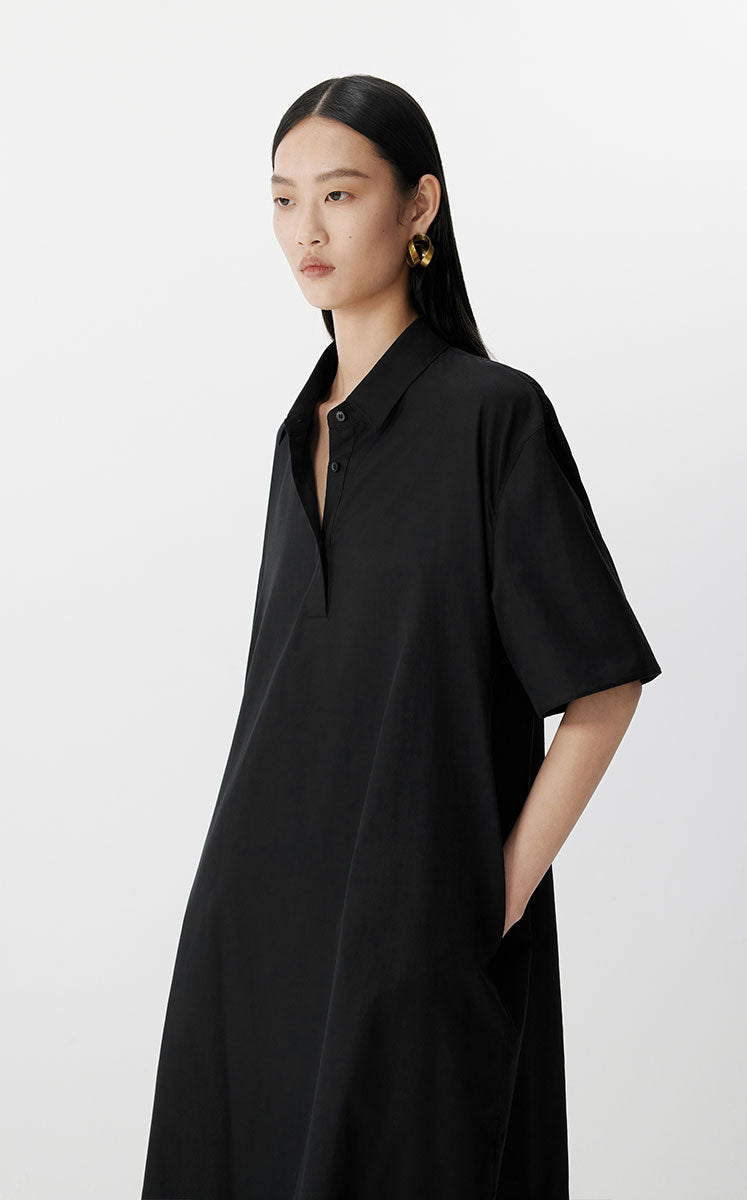 Dress / JNBY A-Line Cotton Short Sleeve Polo Dress
