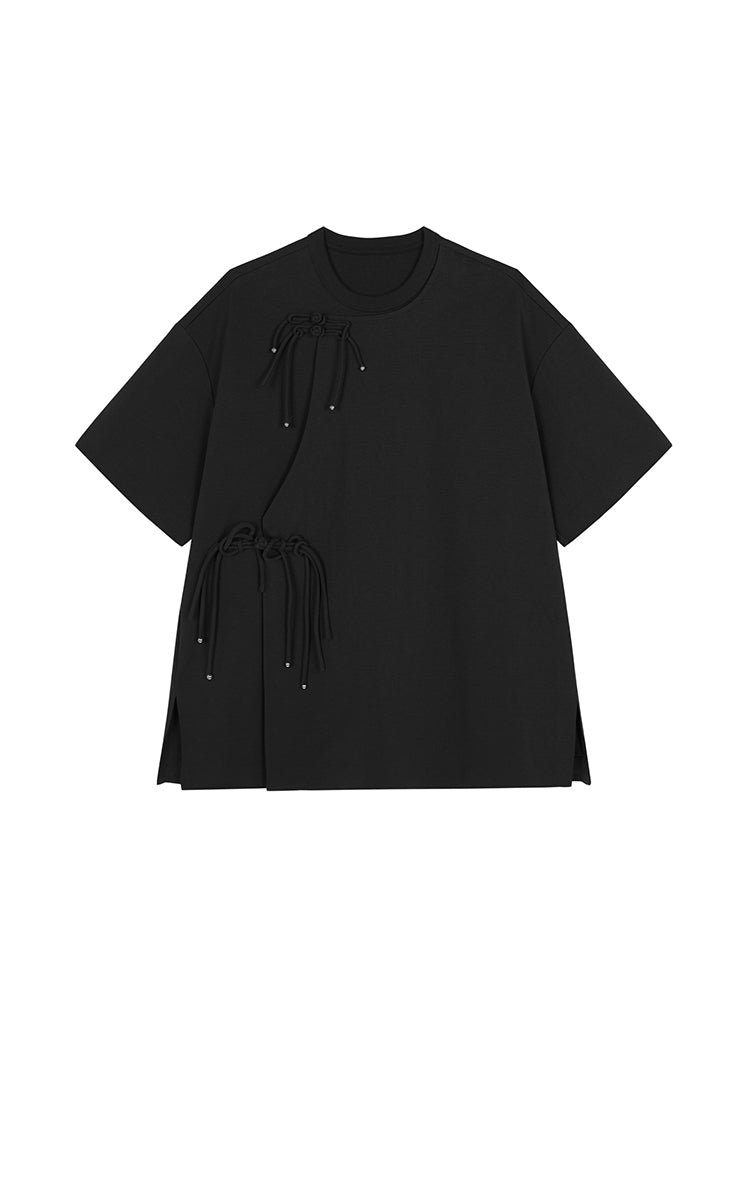 T-shirt / JNBY Oversized Tee with Chinese Button Closure Black