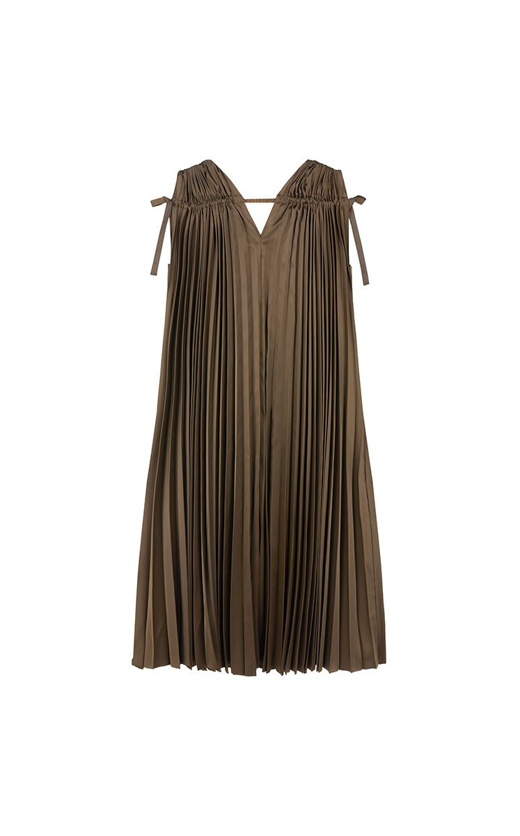 Dress / JNBY Pleated Satin A-Line Dress