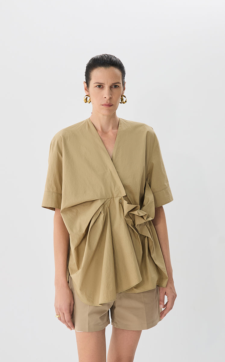 Shirt / JNBY Oversized Cotton Poplin Blouse Brown