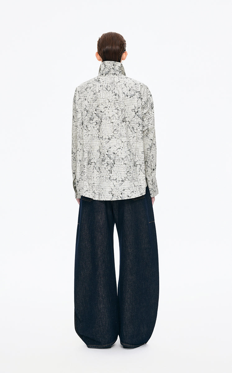 Shirt / JNBY Colored Pencil Floral Cotton Shirt