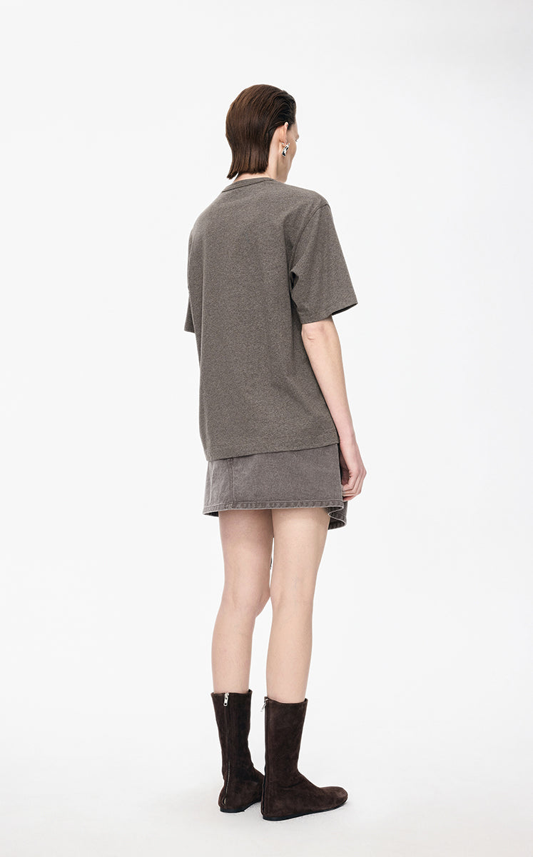 Skirt / JNBY Italian Cotton Twill A-Line Mini Skirt
