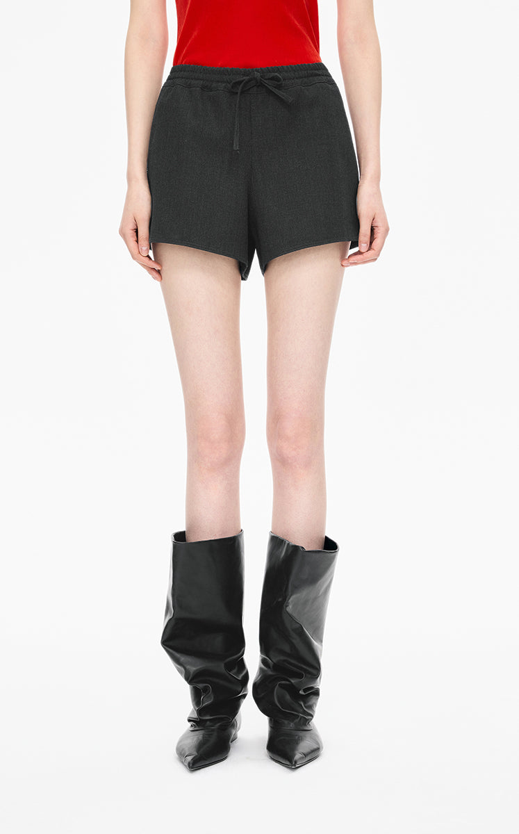 Shorts / JNBY Wool Tailored Split-Hem Shorts black