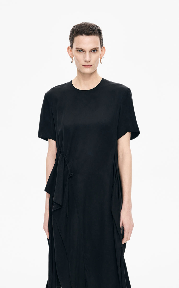 Dress / JNBY Cupro A-Line Short Sleeve Dress