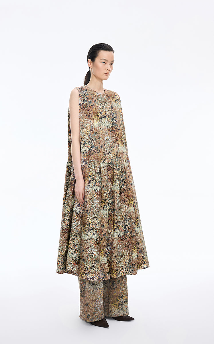 Dress / JNBY Kew Gardens inspired print Sleeveless Cotton Dress