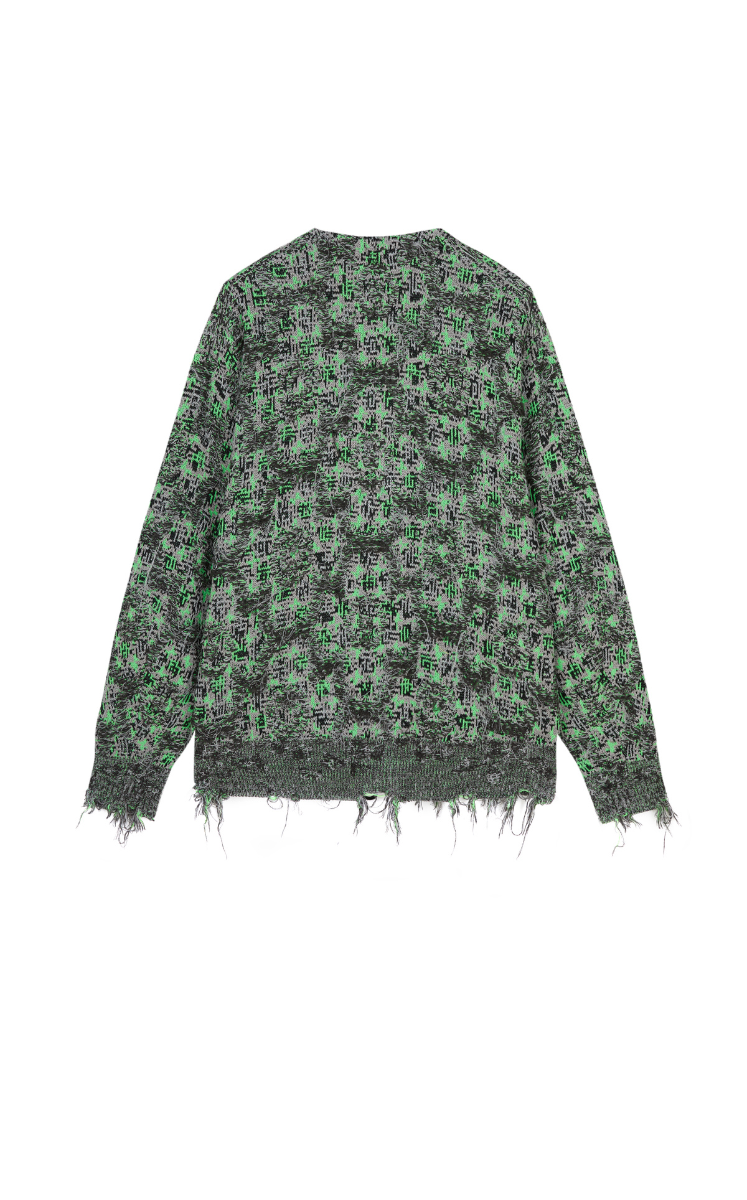 Sweater / JNBY Geometric Oversized Zip-Up Knit Cardigan