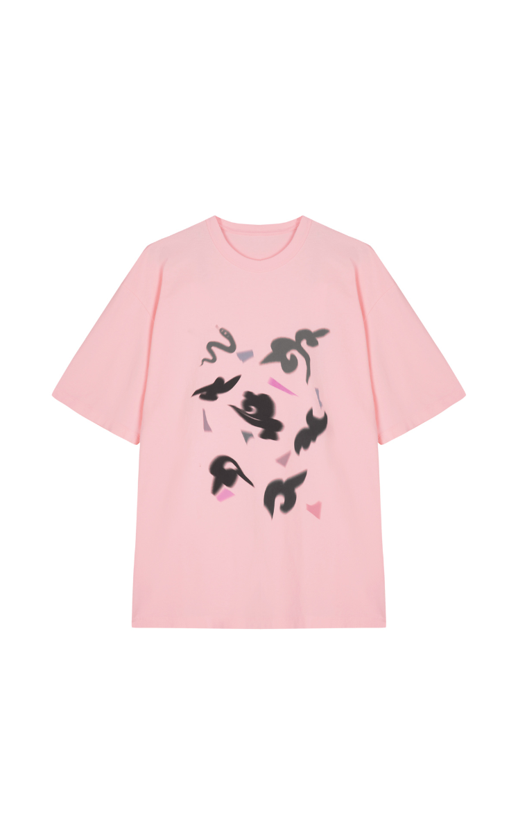 T-shirt / JNBY Blossom Silhouette Loose-Fit Cotton T-Shirt Light coral red