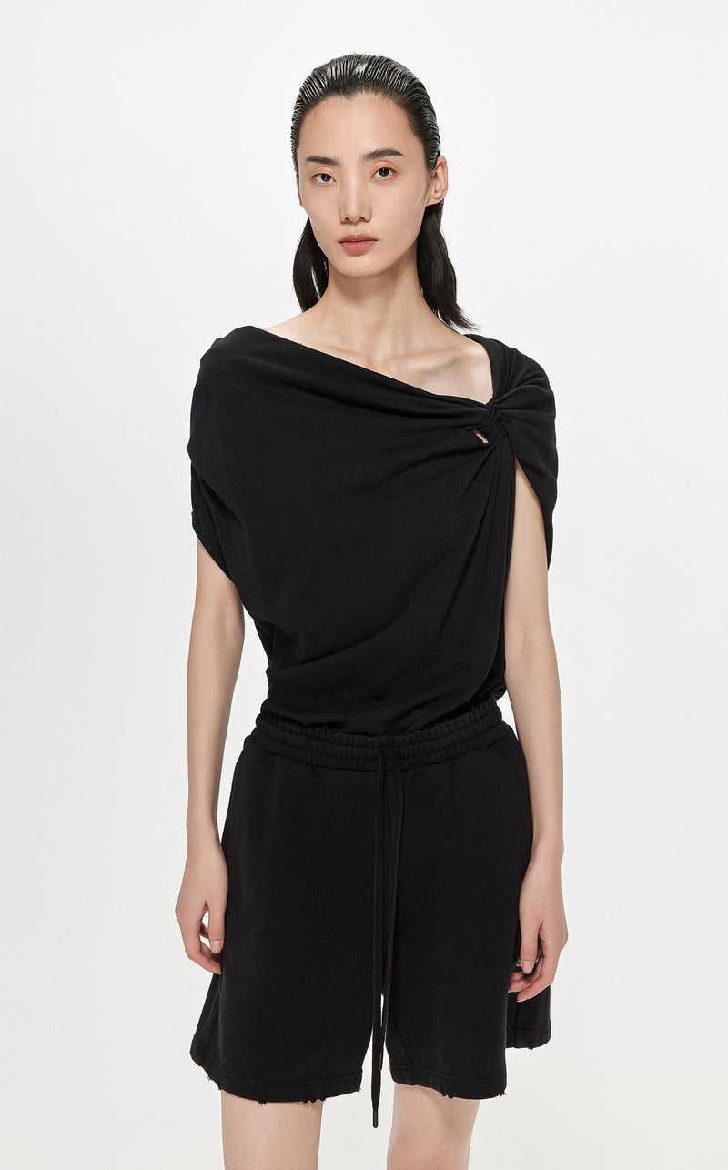 Jumpsuits / JNBY Asymmetric Shoulder Sleeveless Jumpsuits (100% Cotton) Black