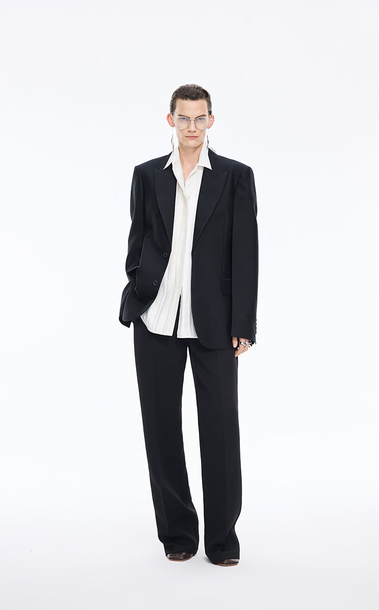 Blazer / JNBY Loose Notch Lapel Wool-Silk Blazer black