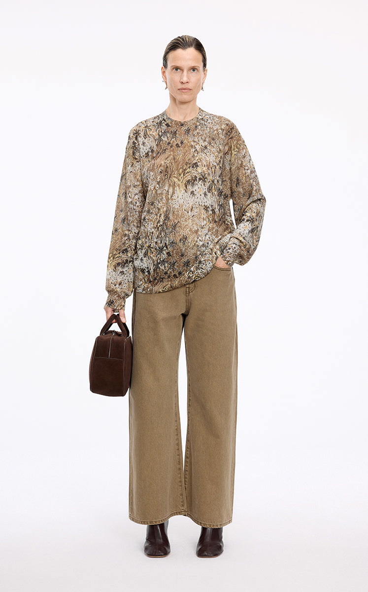Sweater / JNBY Hand-Painted Mohair Blend Pullover Brown