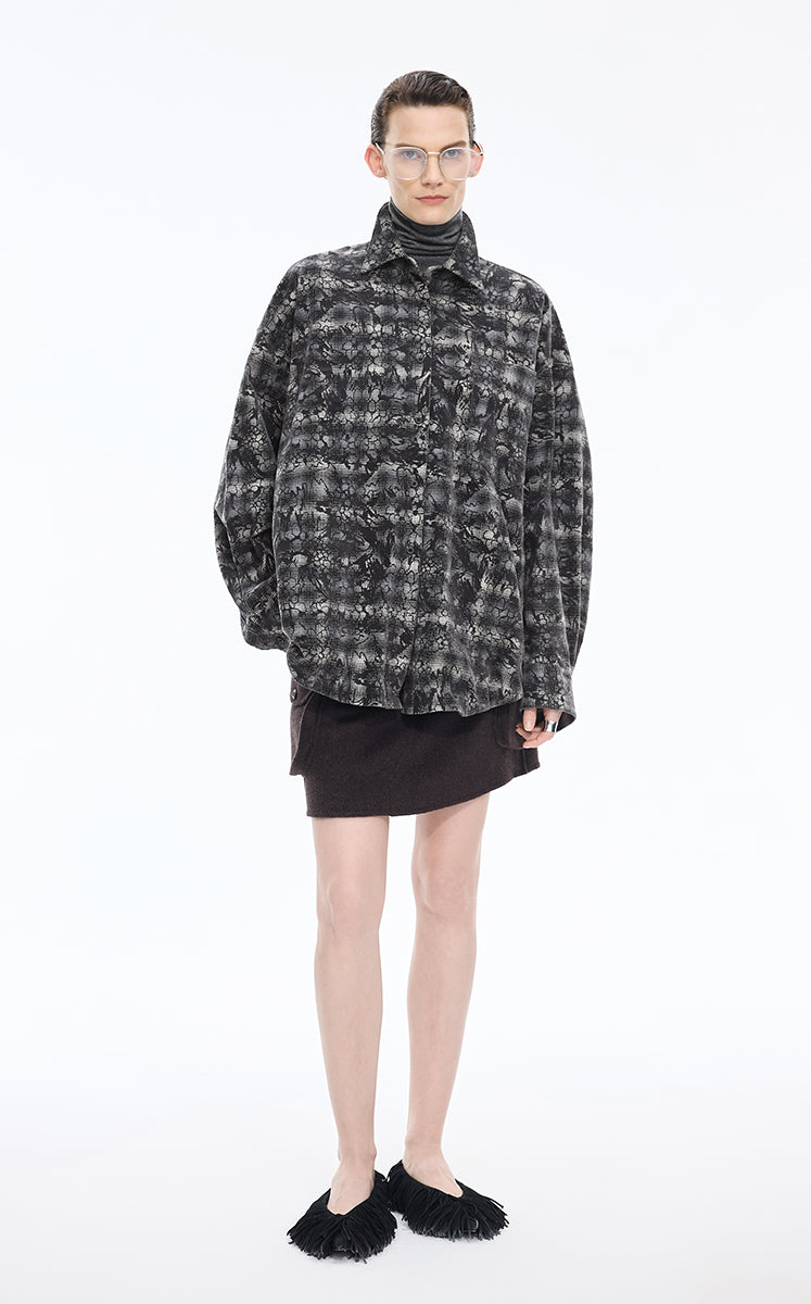Jacket / JNBY Oversized Plaid Flocked Jacket Black