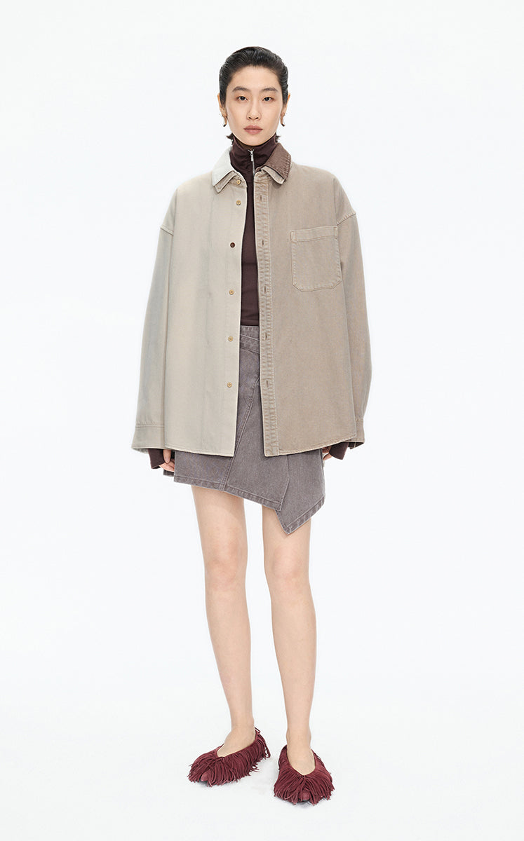 Jacket / JNBY Oversized Colorblock Denim Jacket Kahaki