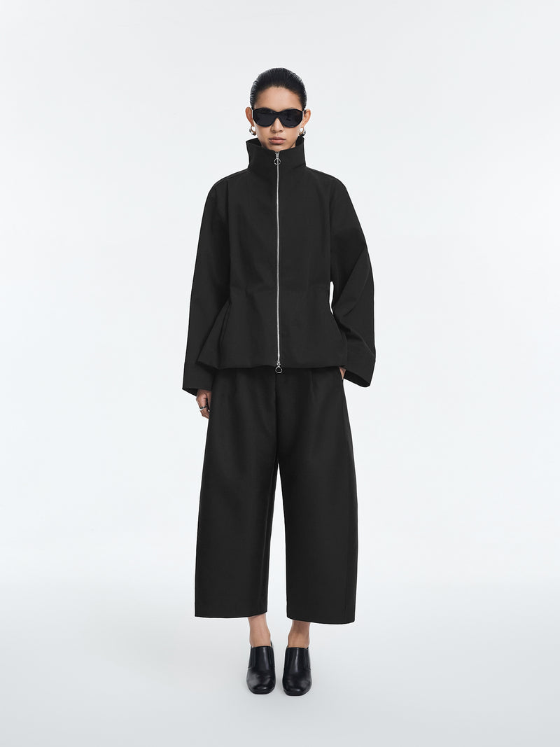 Pants / JNBY 100% Wool Wide-Leg Cropped Trousers