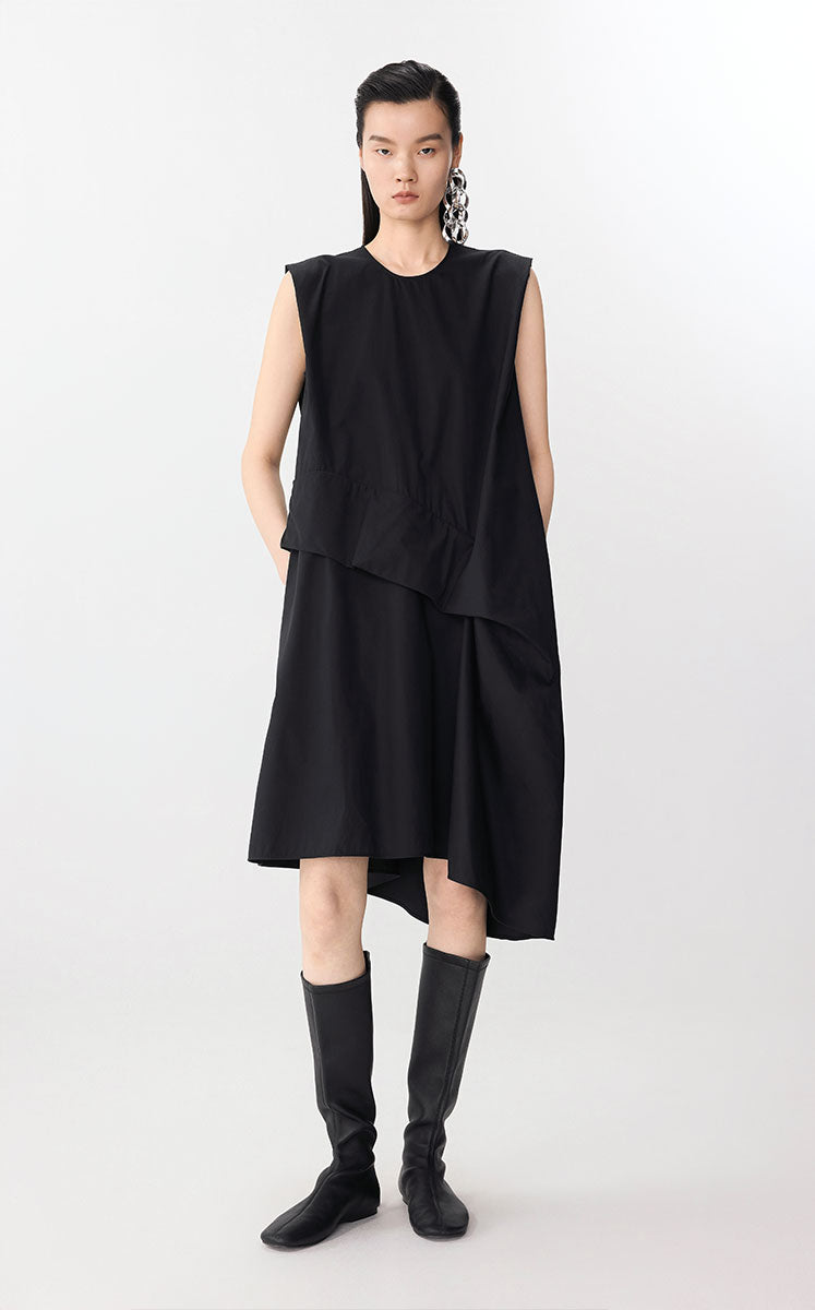 Dress / JNBY High-Density Cotton Sleeveless Dress Black