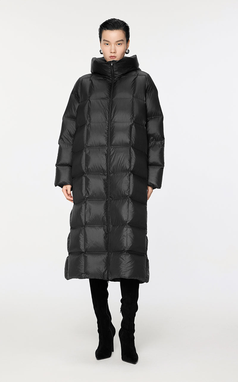 Coat / JNBY Imported Duck Down Boxy Stitching Puffer Black