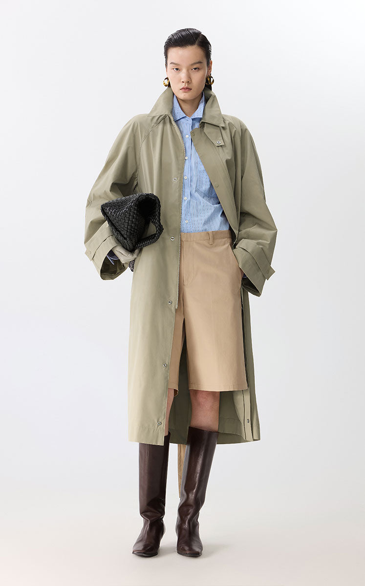 Coat / JNBY Oversized Longline Trench Coat Brown