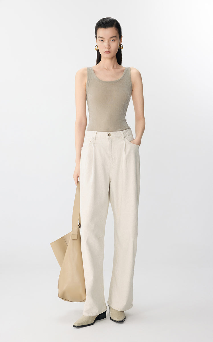 Vest / JNBY Sheer Velvet Mesh Tank Grey
