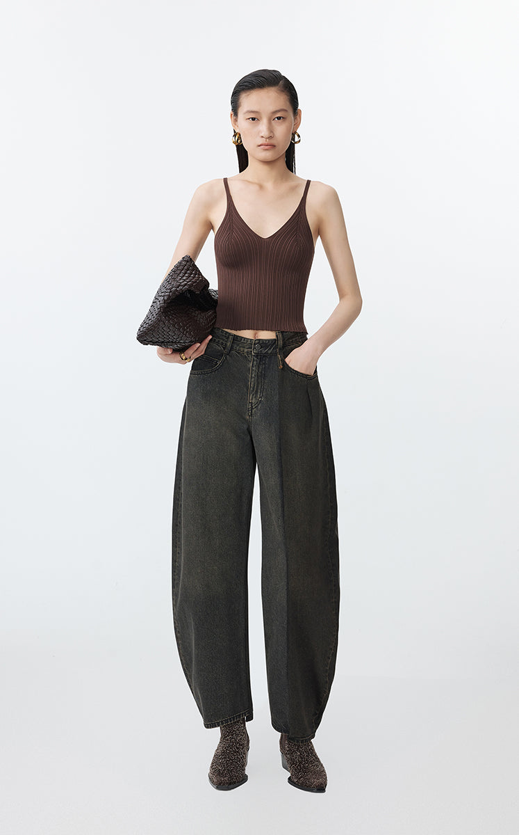 Vest / JNBY Slim Fit Ribbed Tank Brown