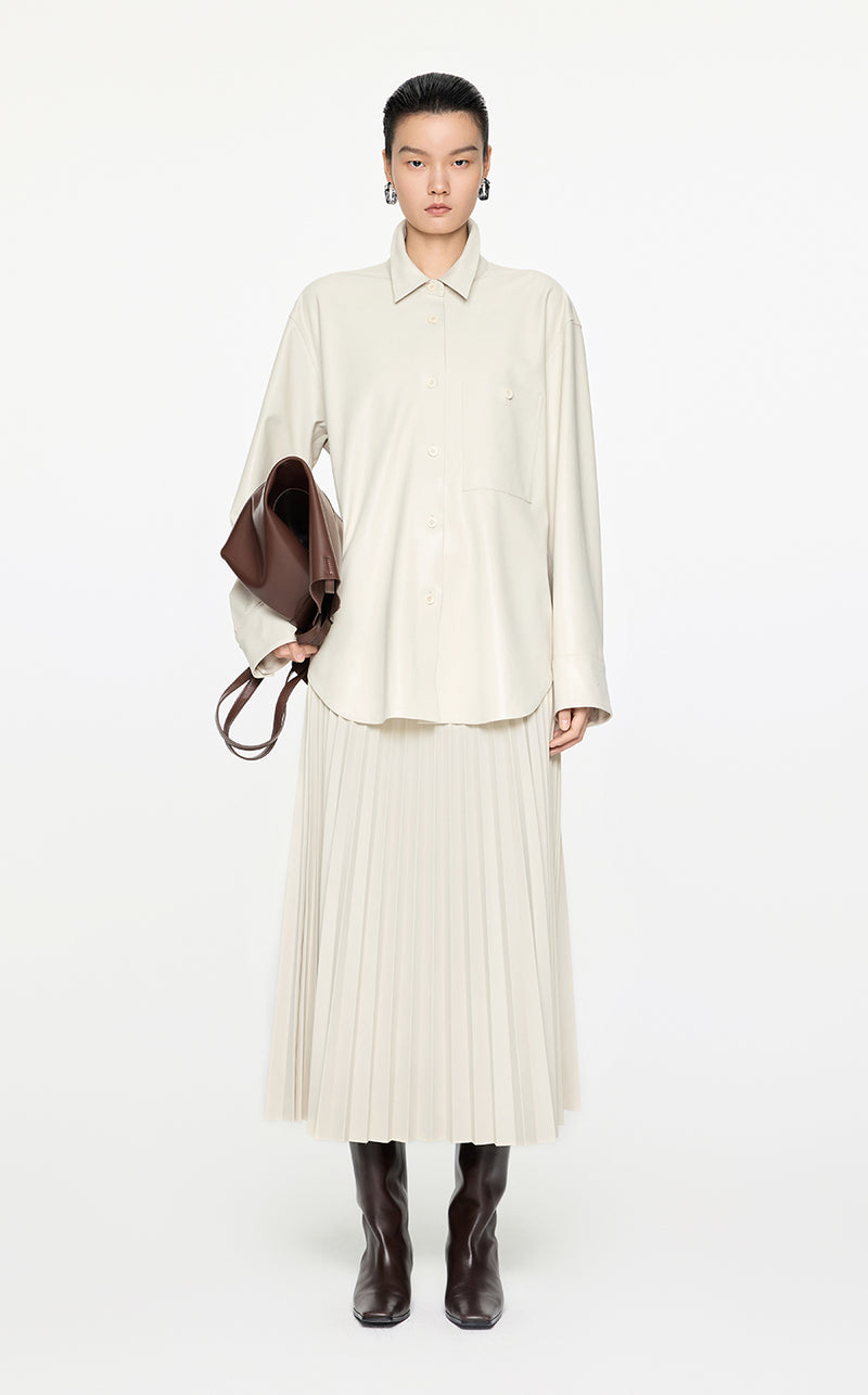 Skirt / JNBY Pleated Midi Skirt White