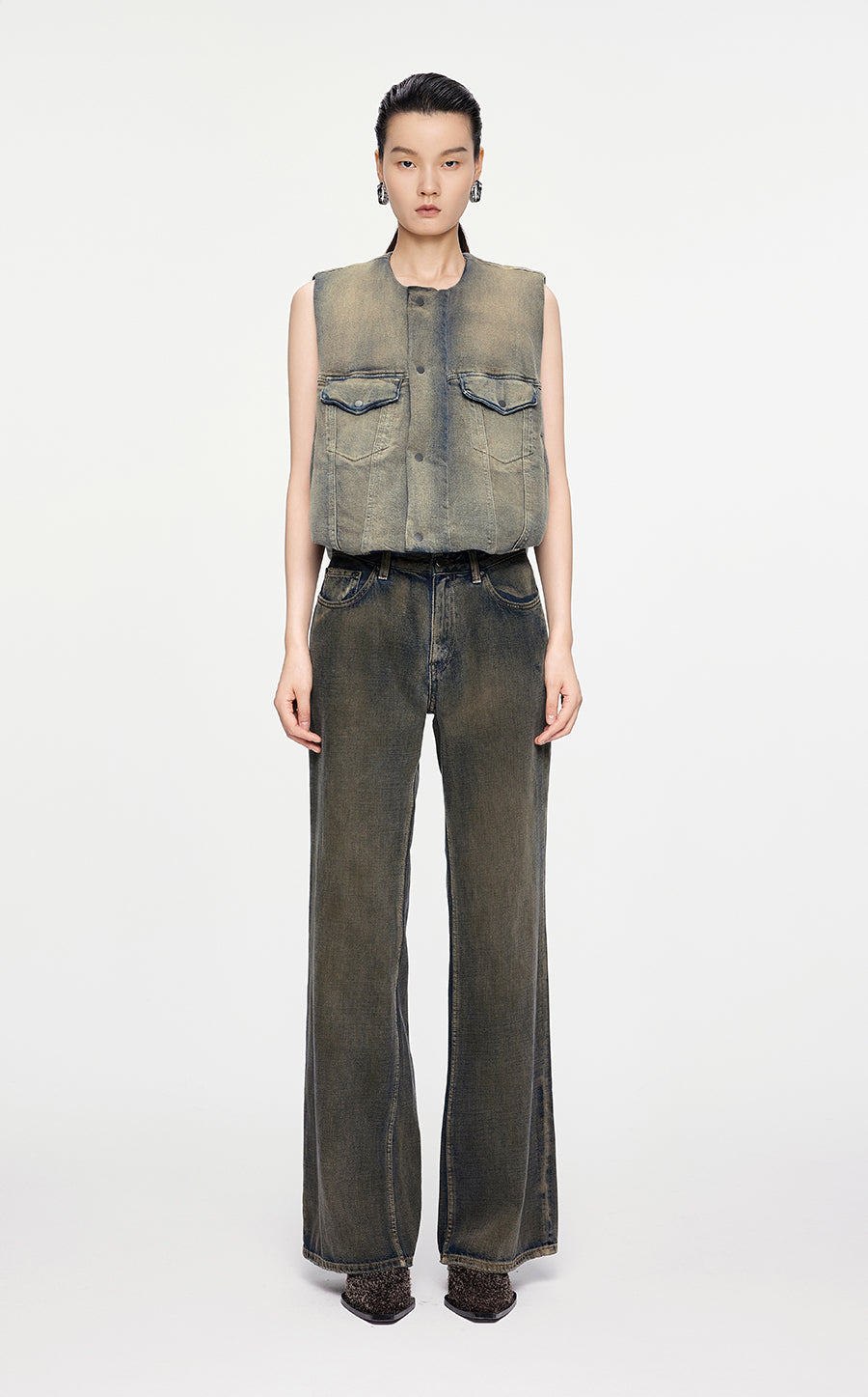 Vest / JNBY O-shape Down Vest Khaki