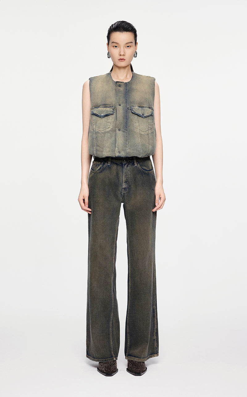 Vest / JNBY O-shape Down Vest Khaki