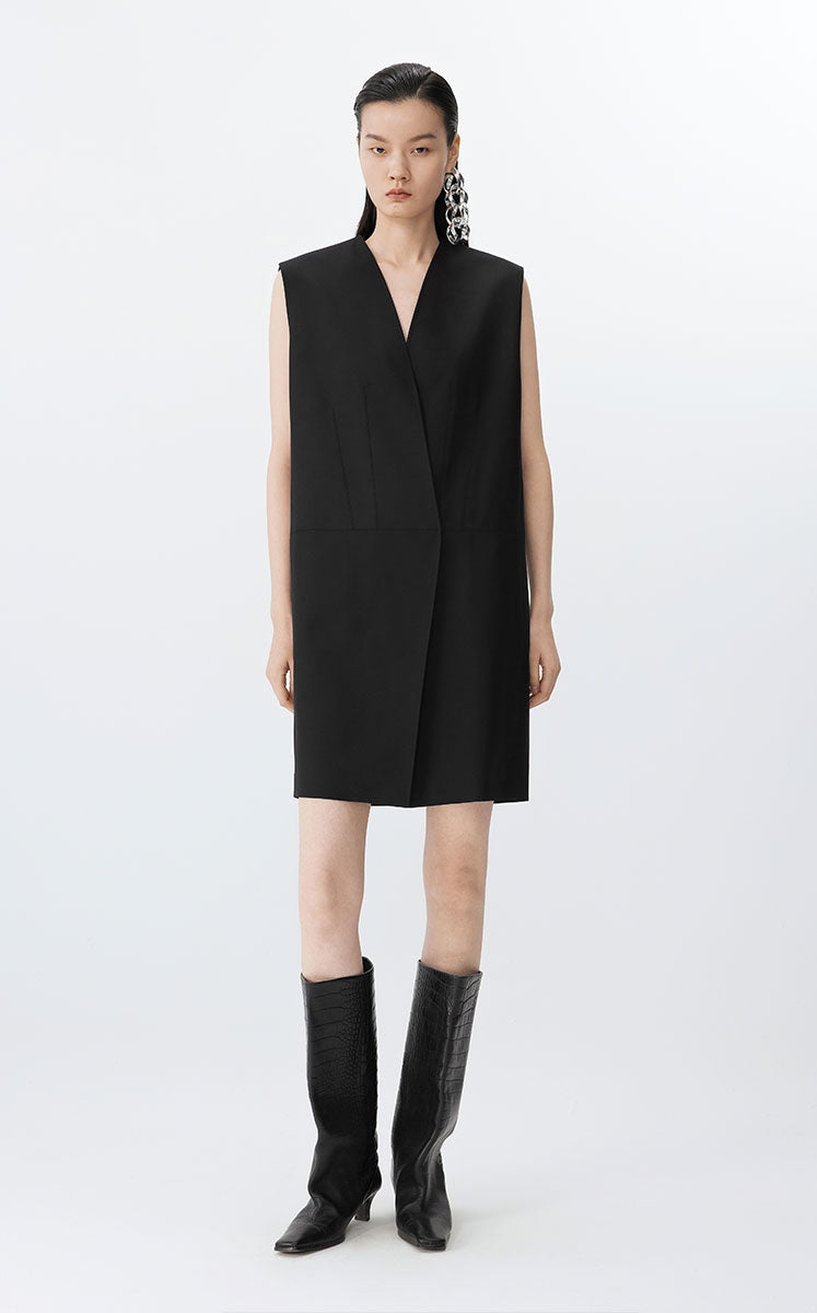 Vest / JNBY Minimalist Wool-Blend Long Vest BLACK